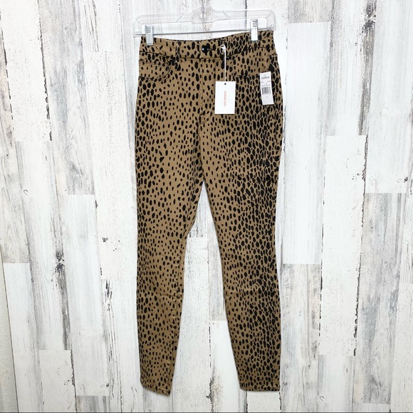 Good American Good Waist Leopard Print Skinny Jeans Ankle - Picture 4 of 10